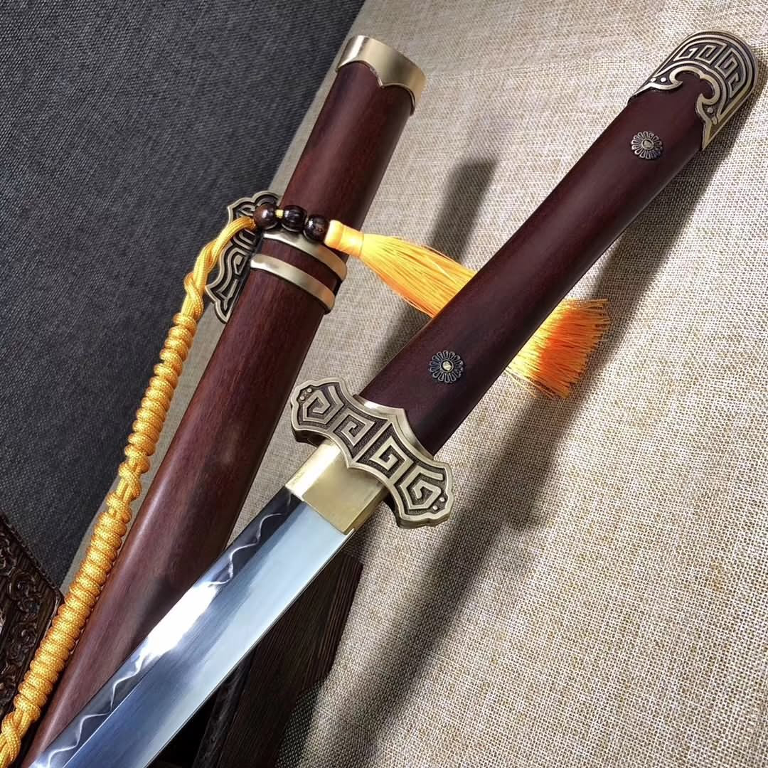 Tang dao,Handmade(High carbon steel blade,Brass)Sharp,Full tang - Chinese sword shop