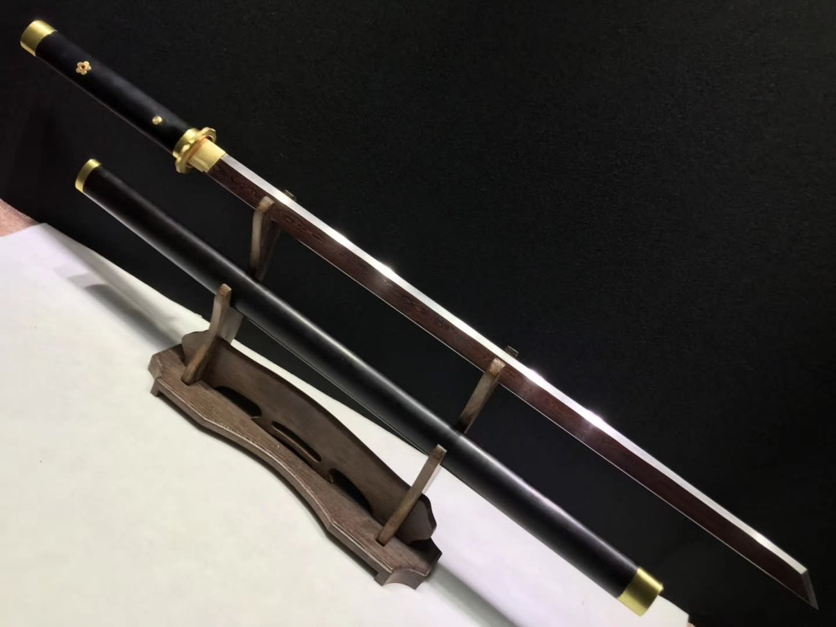 Tang dao sword/Damascus Steel red blade/Black wood scabbard - Chinese sword shop