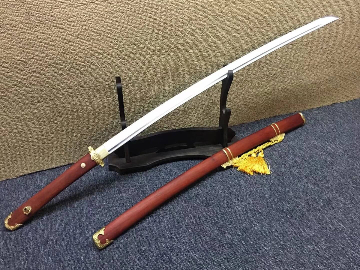 Bending Tang dao/T10 High Carbon Steel/Redwood scabbard/Brass fittings - Chinese sword shop