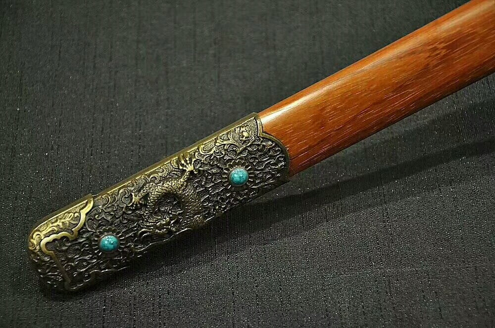 Tang dao,High carbon steel etching blade,Redwood scabbard,Alloy fittings - Chinese sword shop