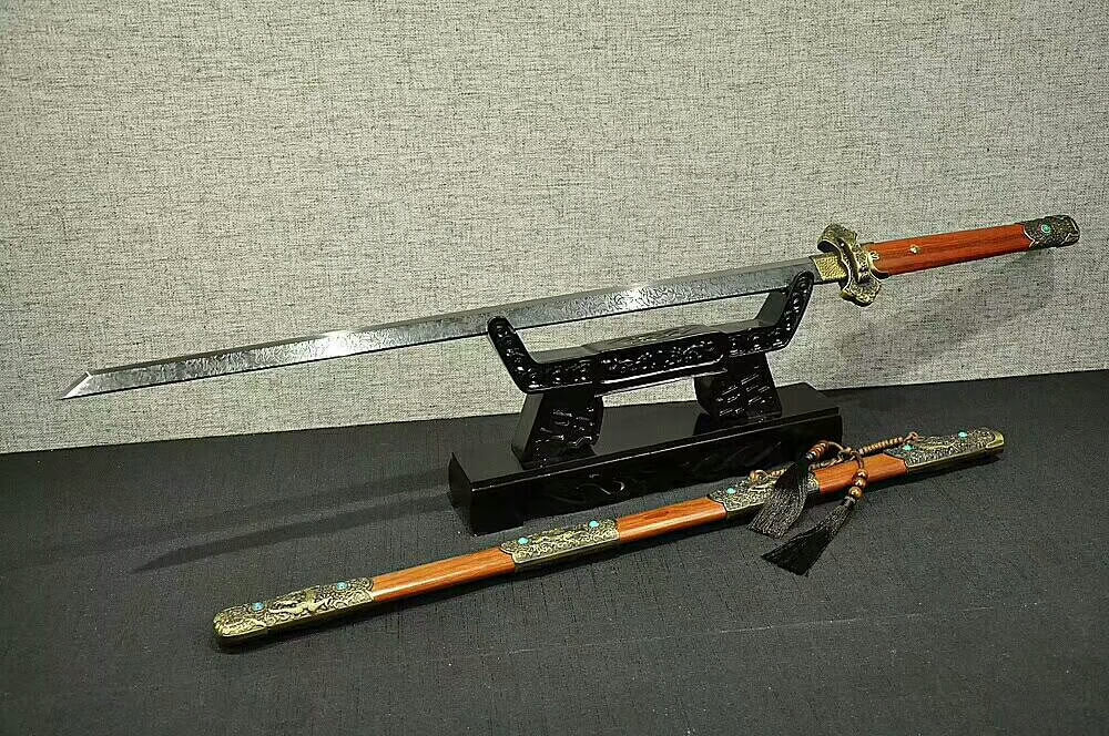 Tang dao,High carbon steel etching blade,Redwood scabbard,Alloy fittings - Chinese sword shop