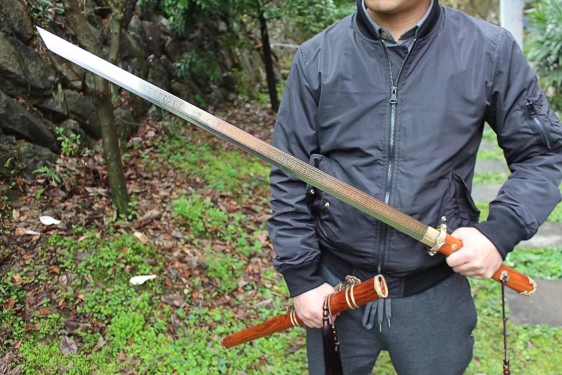 Tang dao sword,High carbon steel etch blade,Brass fittings,Full tang - Chinese sword shop