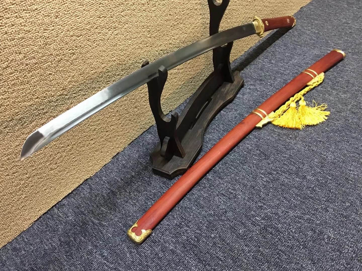 Bending Tang dao/T10 High Carbon Steel/Redwood scabbard/Brass fittings - Chinese sword shop