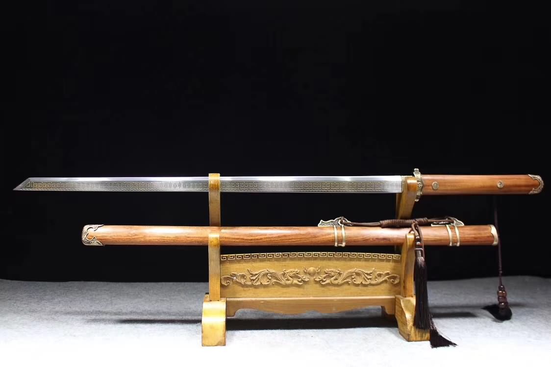 Tang dao sword,High carbon steel etch blade,Brass fittings,Full tang - Chinese sword shop