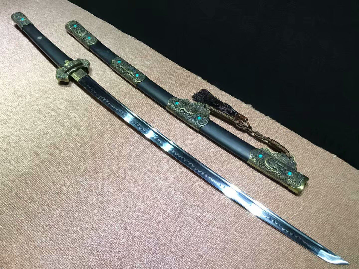 Tang dao,Handmade High carbon steel burn blade,Alloy - Chinese sword shop
