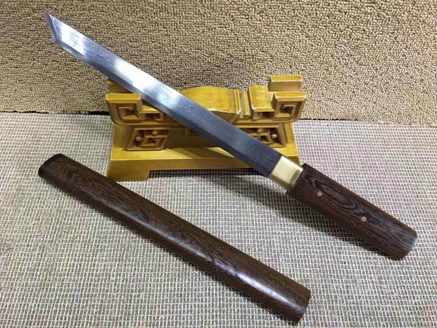 Tang dao(Damascus steel blade,Rosewood scabbard)Length 20" - Chinese sword shop