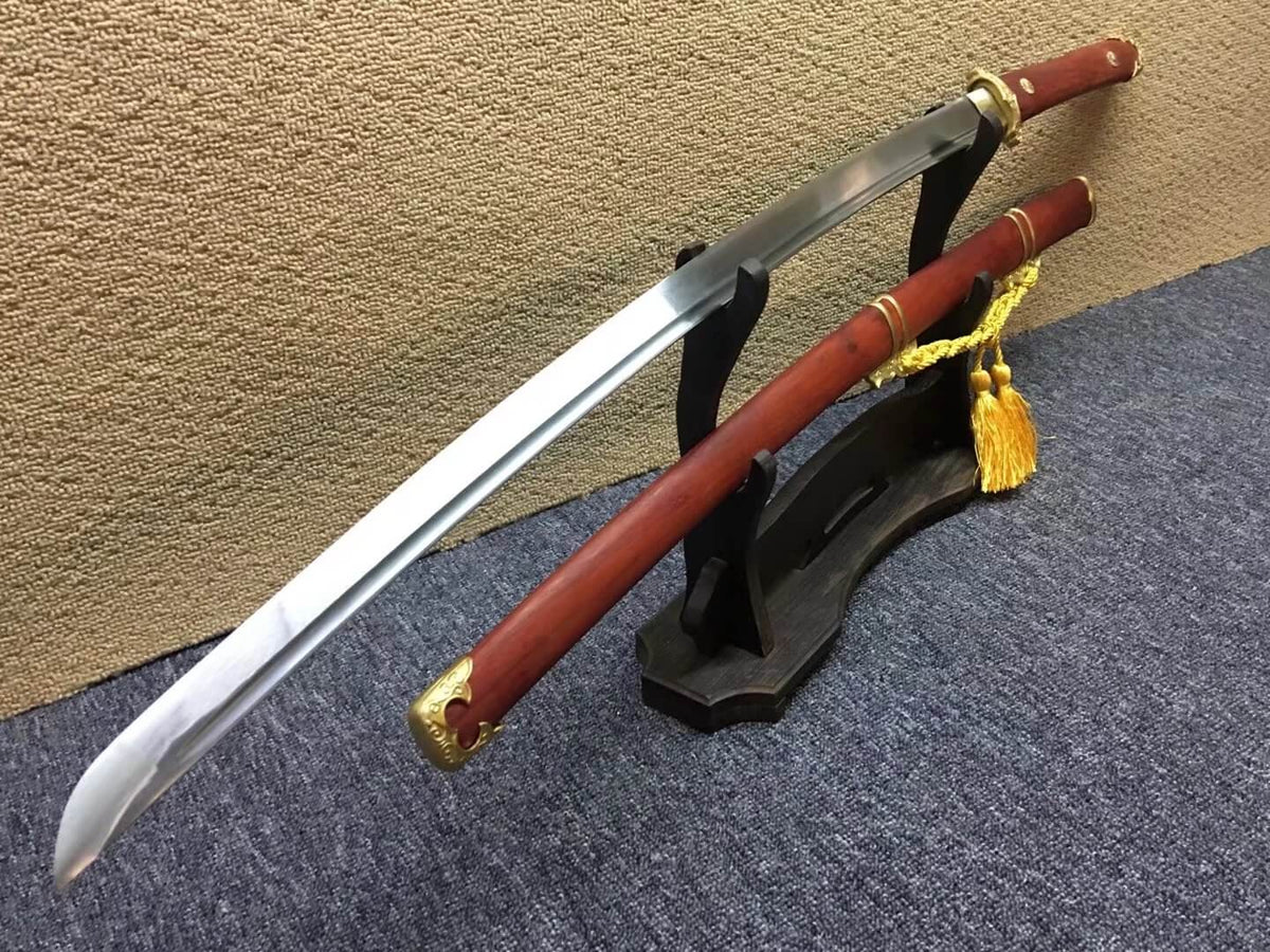 Bending Tang dao/T10 High Carbon Steel/Redwood scabbard/Brass fittings - Chinese sword shop