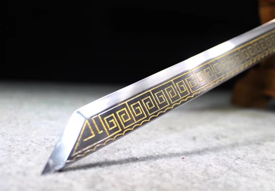 Tang dao sword,High carbon steel etch blade,Brass fittings,Full tang - Chinese sword shop
