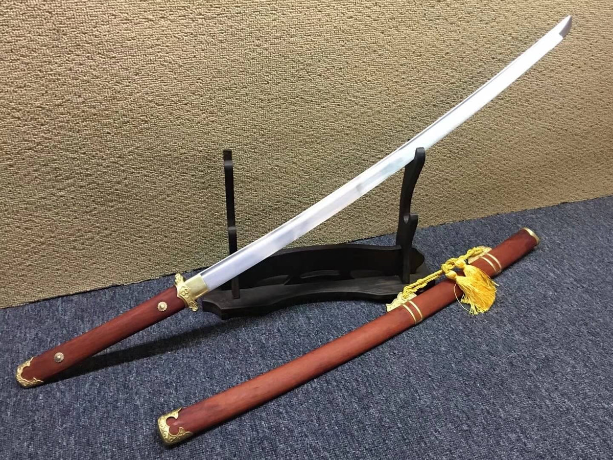 Bending Tang dao/T10 High Carbon Steel/Redwood scabbard/Brass fittings - Chinese sword shop