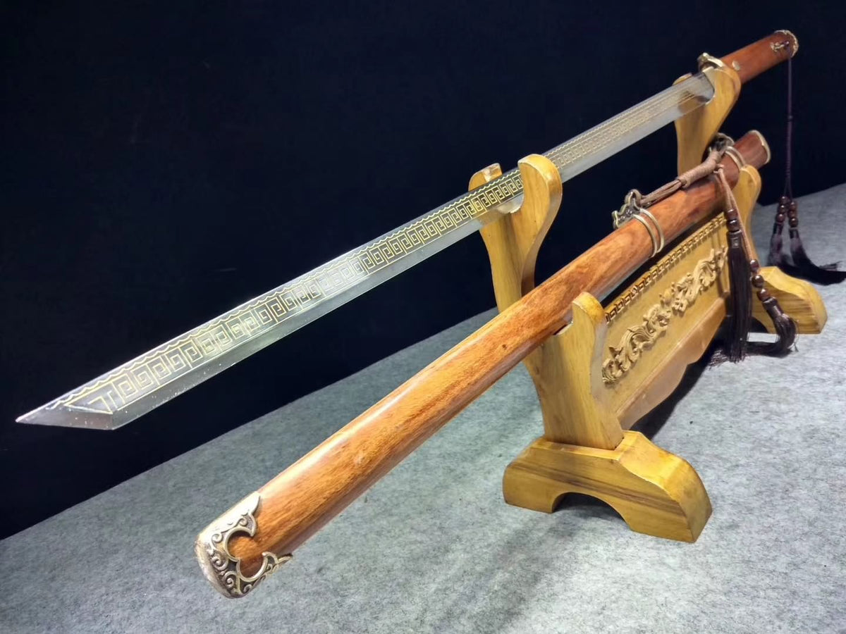 Tang dao sword,High carbon steel etch blade,Brass fittings,Full tang - Chinese sword shop