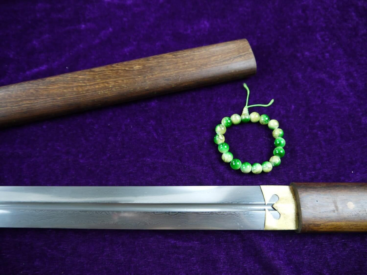 Tang sword(Damascus steel blade,Rosewood scabbard)Full tang - Chinese sword shop