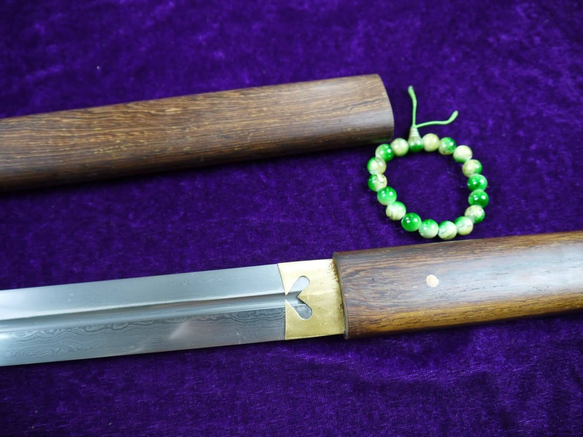 Tang sword(Damascus steel blade,Rosewood scabbard)Full tang - Chinese sword shop