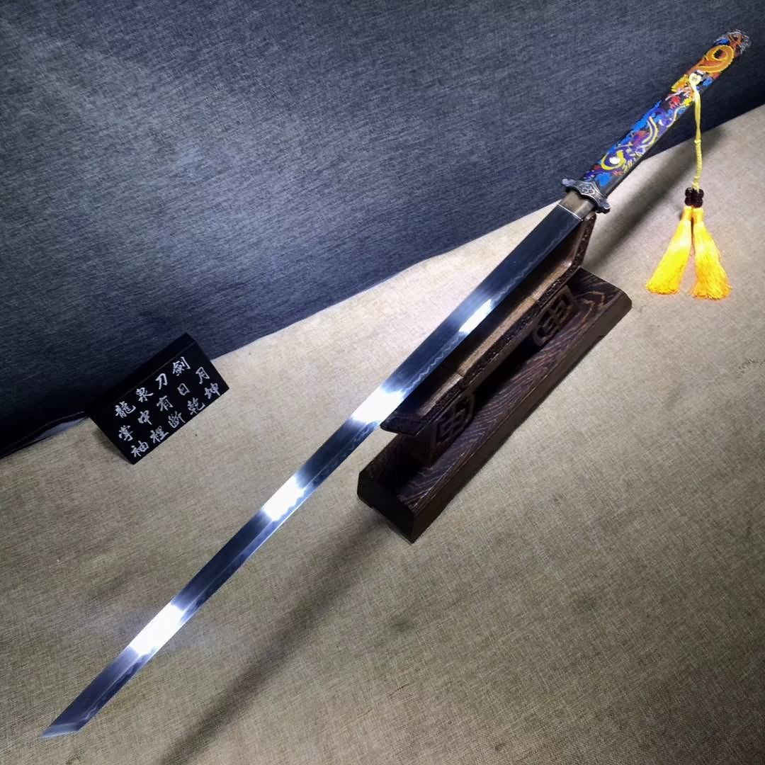 Tang dao,Hand forged,High carbon steel burn blade,Brass scabbard - Chinese sword shop