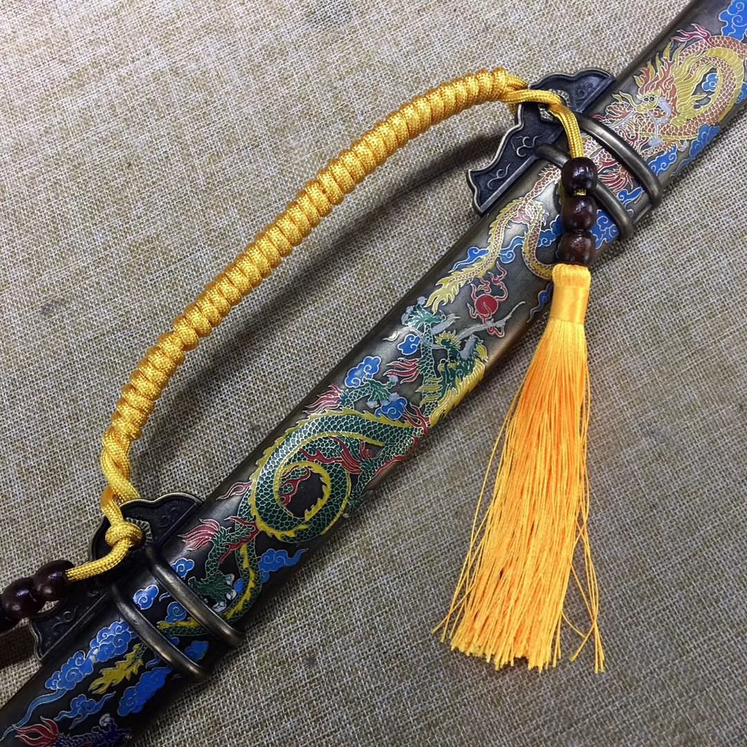 Tang dao,Hand forged,High carbon steel burn blade,Brass scabbard - Chinese sword shop