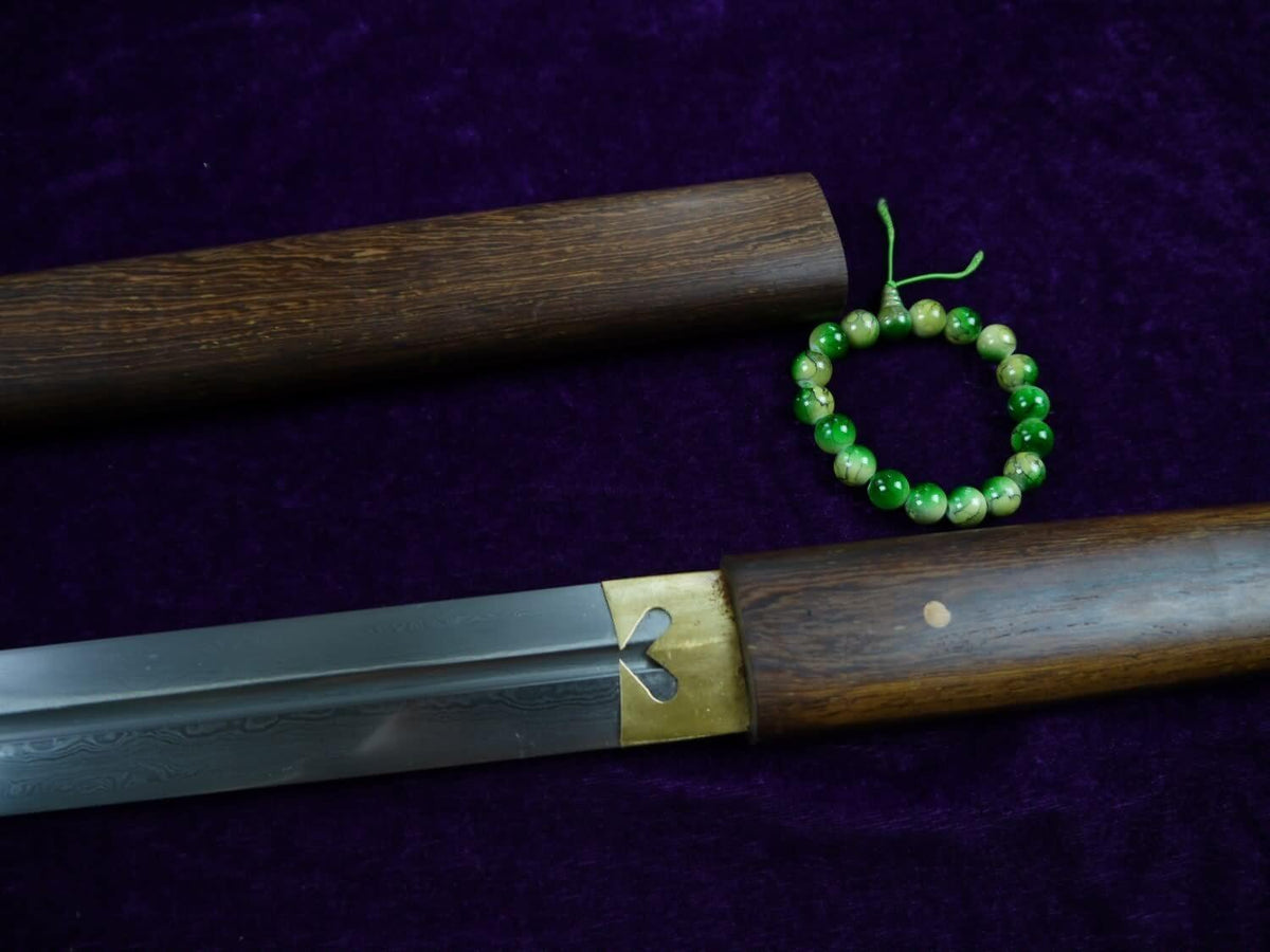 Tang sword(Damascus steel blade,Rosewood scabbard)Full tang - Chinese sword shop