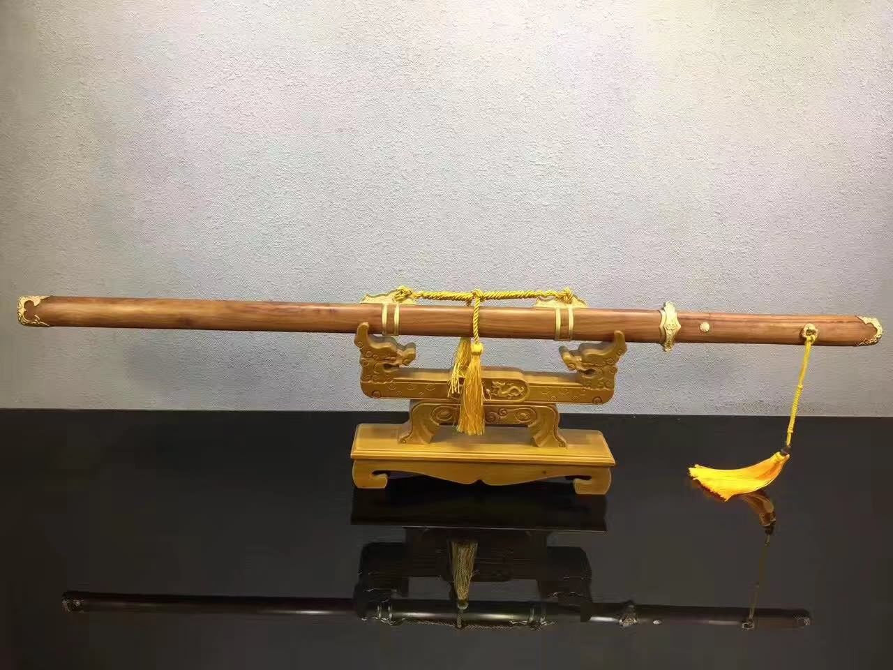 Tang sword,Folded steel blade,Brass fitted,Full tang,Length 39 inch - Chinese sword shop