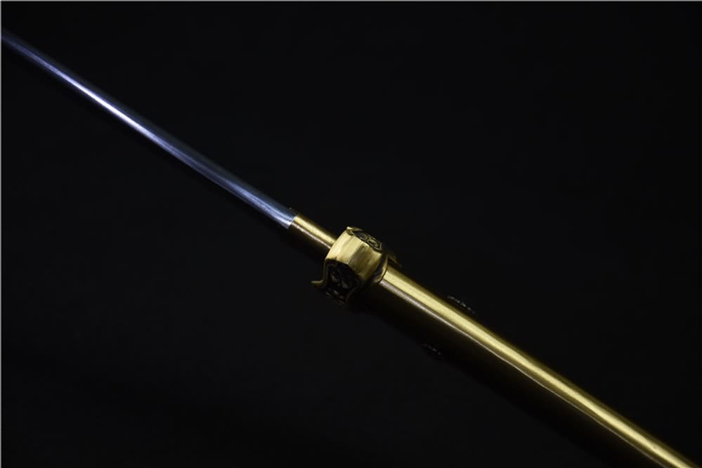 Tang dao sword(Damascus steel blade,Brass scabbard)Full tang - Chinese sword shop