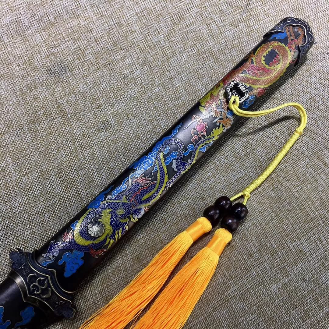 Tang dao,Hand forged,High carbon steel burn blade,Brass scabbard - Chinese sword shop