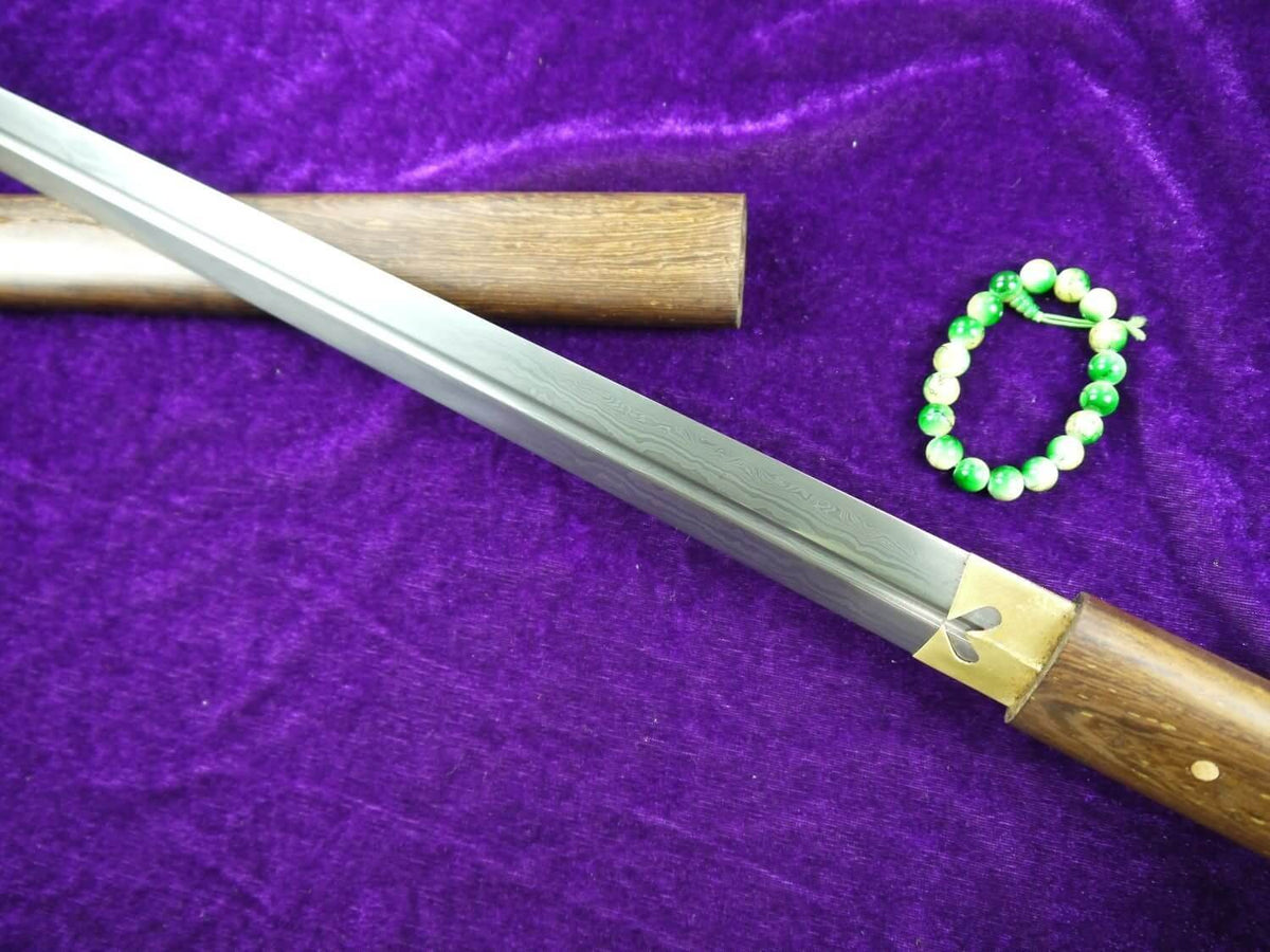 Tang sword(Damascus steel blade,Rosewood scabbard)Full tang - Chinese sword shop