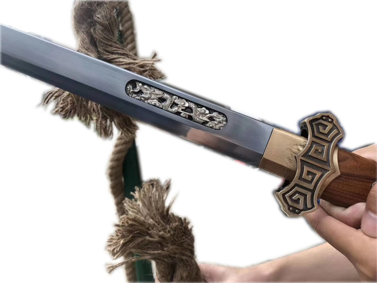 Tang jian,Handmade High carbon steel blade,Rosewood,Brass - Chinese sword shop