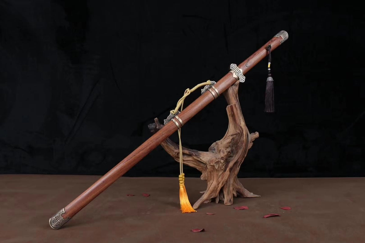 Tang jian,Handmade High carbon steel blade,Rosewood,Brass - Chinese sword shop