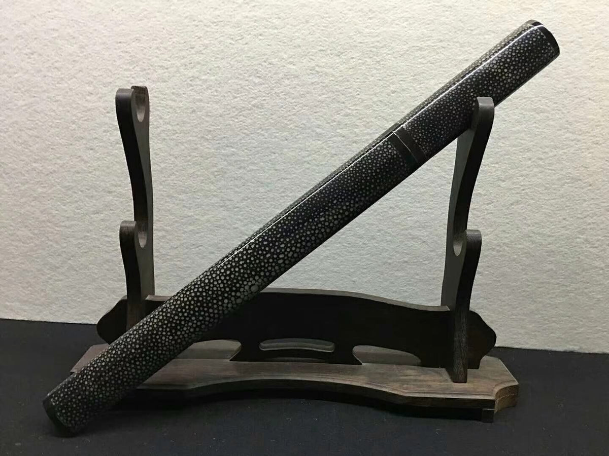Tanto sword,High carbon steel burn blade,Black skin scabbard - Chinese sword shop