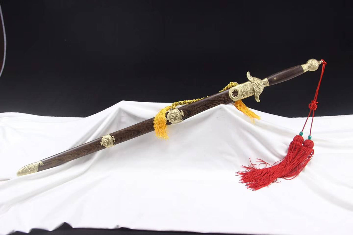 Training sword,Longfeng jian,Stainless steel,Rosewood,Brass fittings - Chinese sword shop