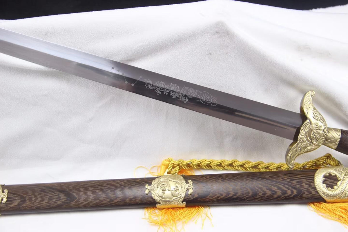 Training sword,Longfeng jian,Stainless steel,Rosewood,Brass fittings - Chinese sword shop