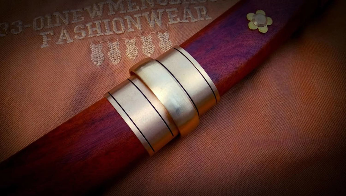 Katana,Damascus steel turn blade,Brass,Redwood scabbard - Chinese sword shop