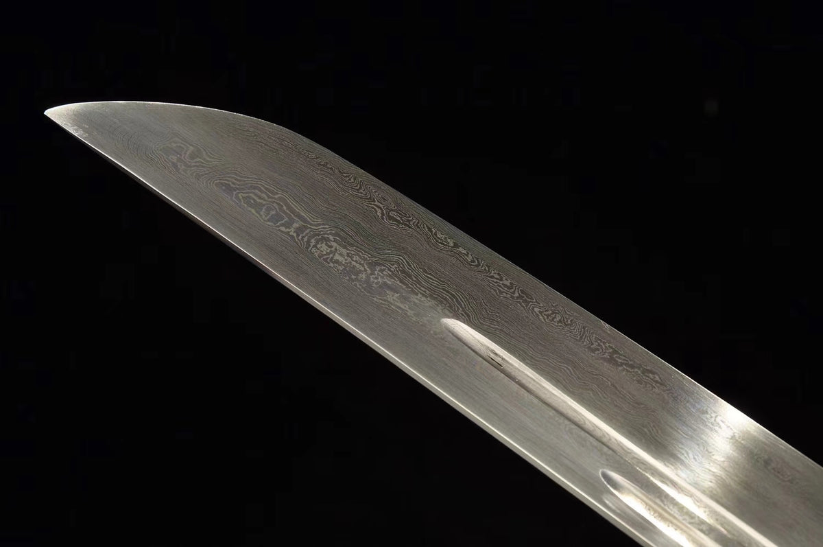 Astro Knife,Sabre,Hand Forged,Damascus Steel Blade,Brass,Redwood - Chinese sword shop
