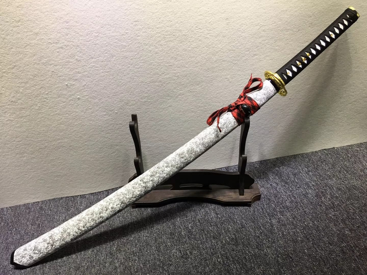 Nihontou katana,Medium carbon steel blade,White scabbard,Alloy - Chinese sword shop