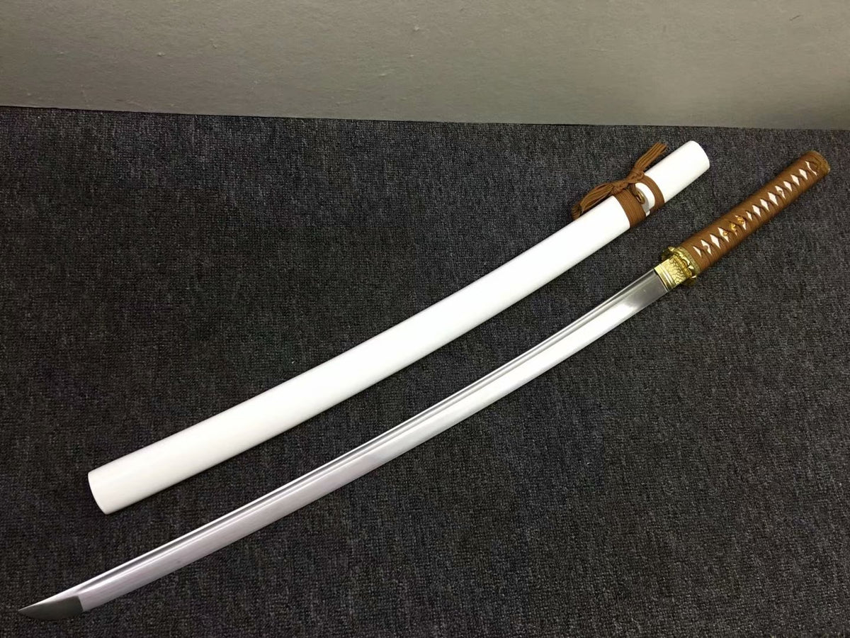 Nihontou katana,kendo,Medium carbon steel blade,White scabbard,Alloy - Chinese sword shop