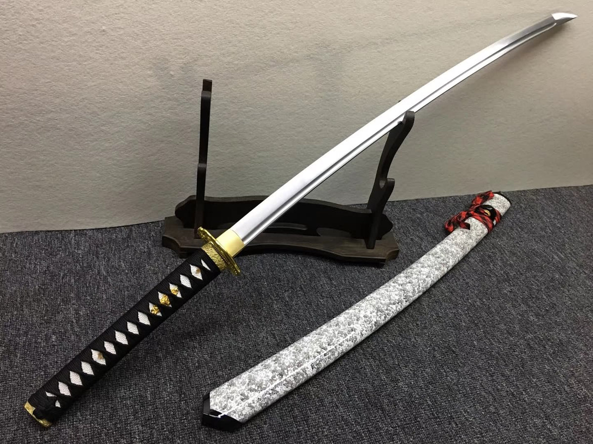 Nihontou katana,Medium carbon steel blade,White scabbard,Alloy - Chinese sword shop