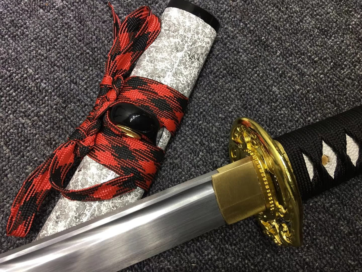 Nihontou katana,Medium carbon steel blade,White scabbard,Alloy - Chinese sword shop
