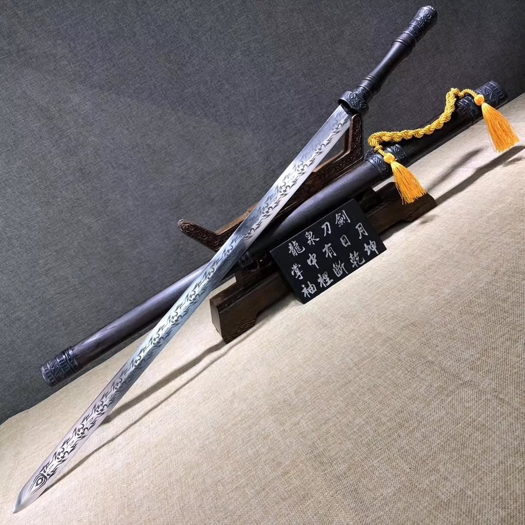Wolong sword,Handmade Medium carbon steel etch blade - Chinese sword shop