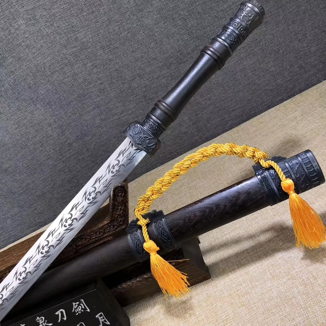 Wolong sword,Handmade Medium carbon steel etch blade - Chinese sword shop