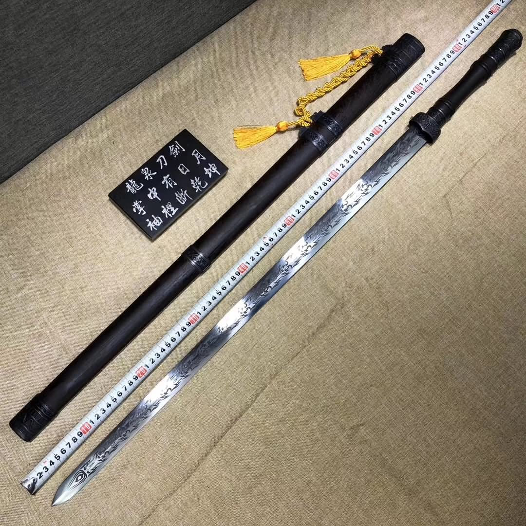 Wolong sword,Handmade Medium carbon steel etch blade - Chinese sword shop