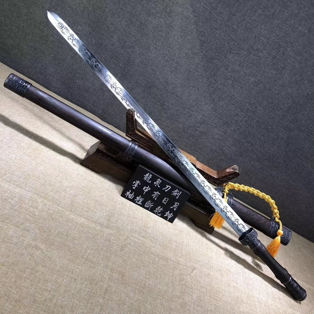 Wolong sword,Handmade Medium carbon steel etch blade - Chinese sword shop