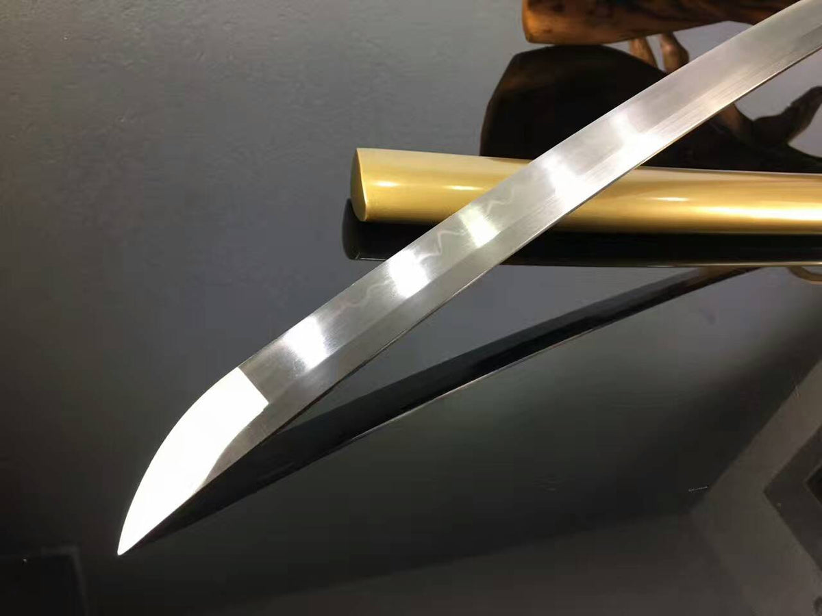 Miyamoto Musashi Katana,High carbon steel blade,Yellow scabbard,Copper fitted - Chinese sword shop