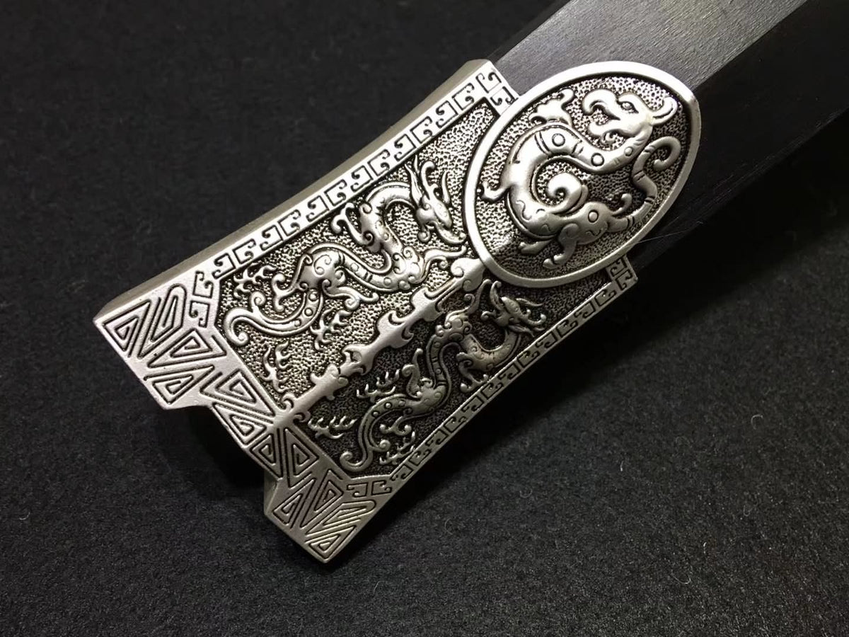 Warring states sword,High carbon steel blade,Black scabbard,Alloy fittings - Chinese sword shop