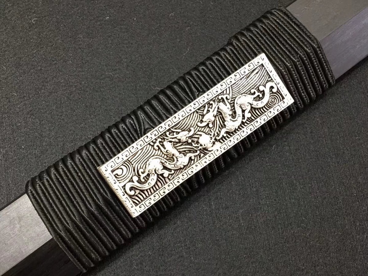 Warring states sword,High carbon steel blade,Black scabbard,Alloy fittings - Chinese sword shop