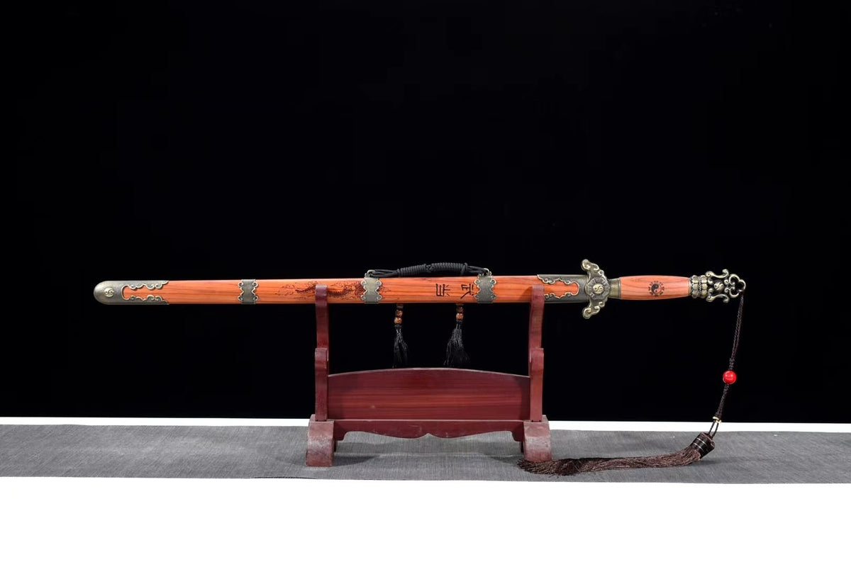 Wudang jian sword,High carbon steel blade,Redwood scabbard - Chinese sword shop