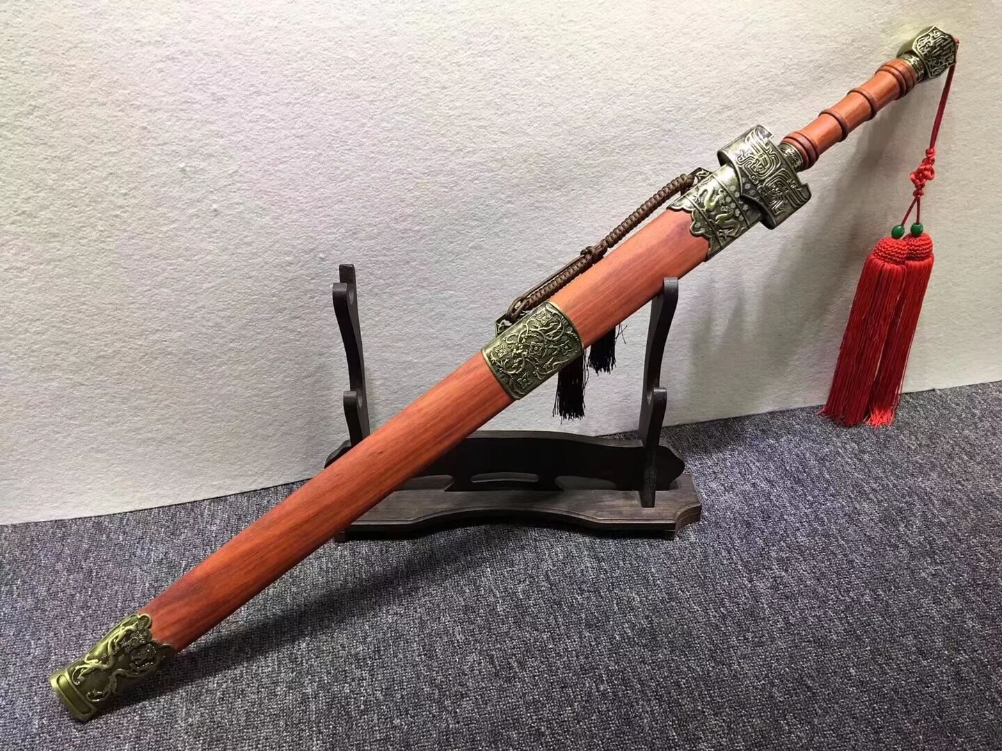 Movie hero sword/Medium carbon steel blade/Redwood/Alloy - Chinese sword shop