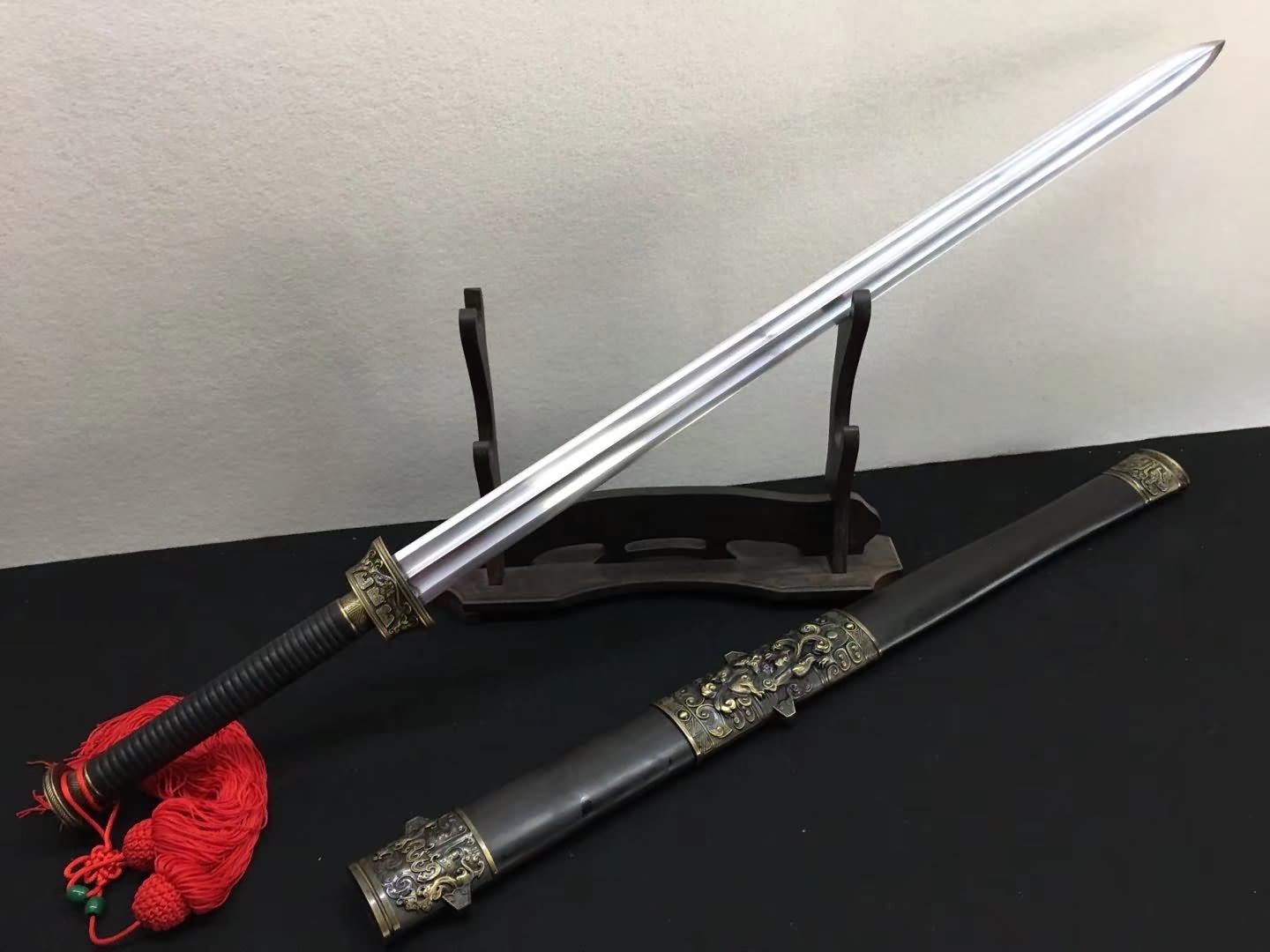 Fengyun sword,High carbon steel blade,Black scabbard,Alloy fittings - Chinese sword shop