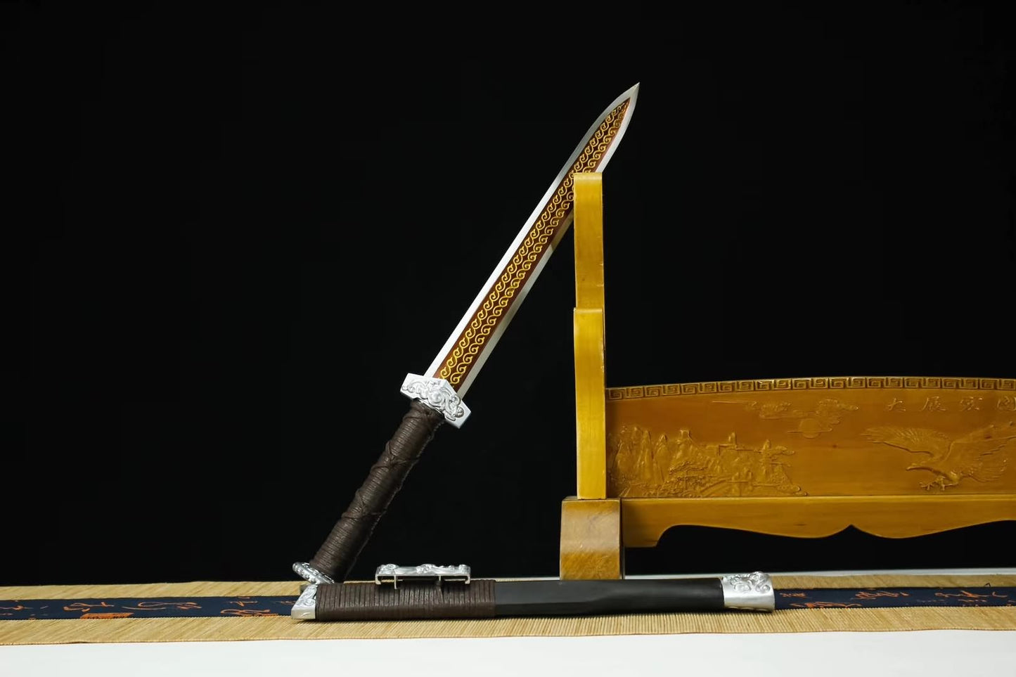 Dagger,Small han jian,High carbon steel blade,Alloy,Black wood scabbard - Chinese sword shop