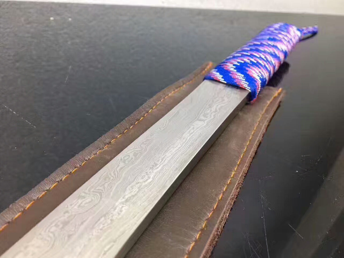 Integrated sword(Damascus steel,PU scabbard)Full tang,Length 30" - Chinese sword shop