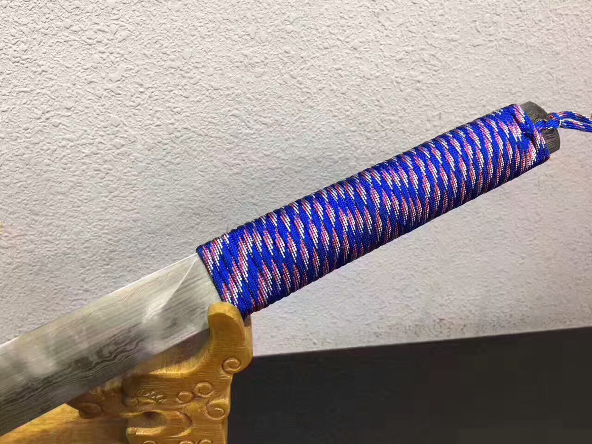 Integrated sword(Damascus steel,PU scabbard)Full tang,Length 30" - Chinese sword shop