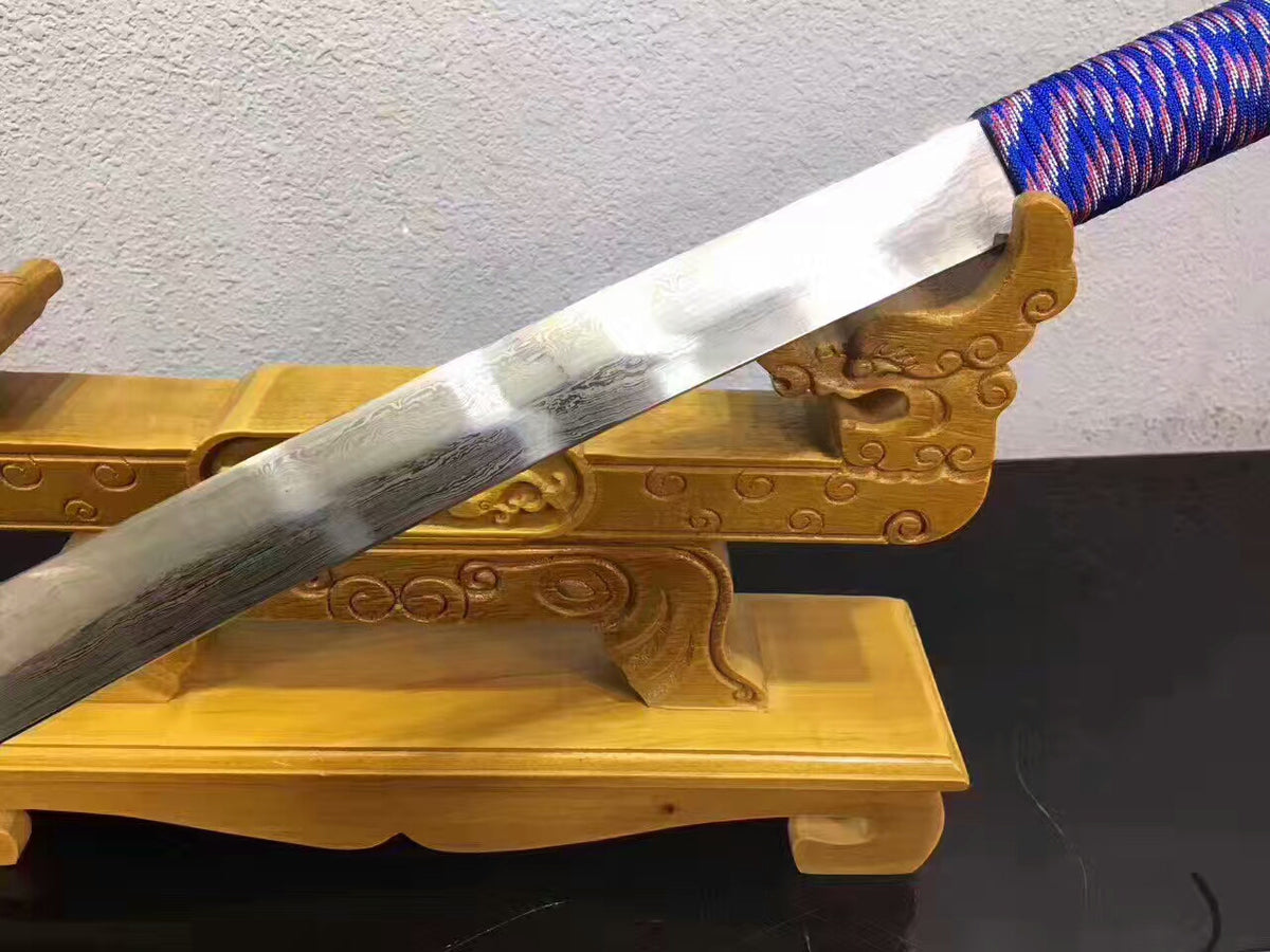 Integrated sword(Damascus steel,PU scabbard)Full tang,Length 30" - Chinese sword shop