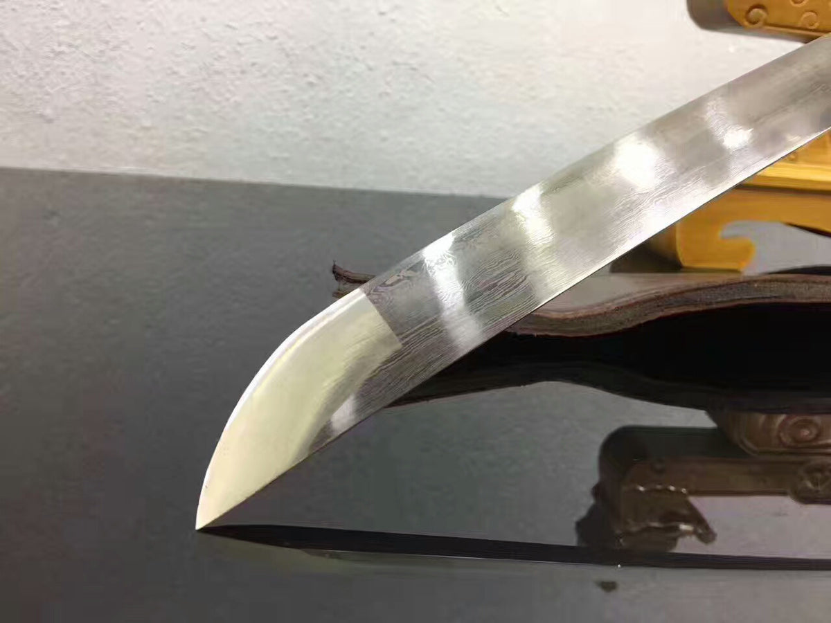 Integrated sword(Damascus steel,PU scabbard)Full tang,Length 30" - Chinese sword shop