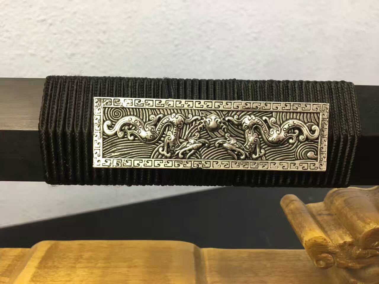 Qin sword(High carbon steel blade,Black scabbard,Alloy fittings)Length 30" - Chinese sword shop